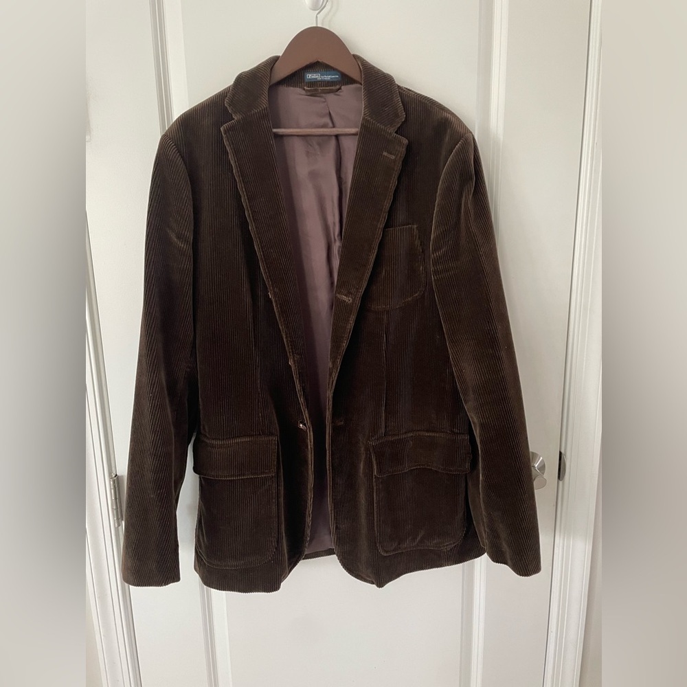 Vintage Polo by Ralph Lauren Men’s Brown 3 Button Corduroy Brown Blazer.Size 44L